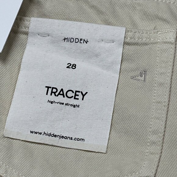 Hidden Tracey Jeans Womens 28 Cream Tracey High Rise Straight Distressed Denim - Picture 13 of 13